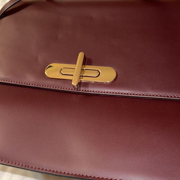 Roberta Prani Genuine Leather Burgundy “Chianti” Fur Handle Crossbody Bag - Picture 13 of 13